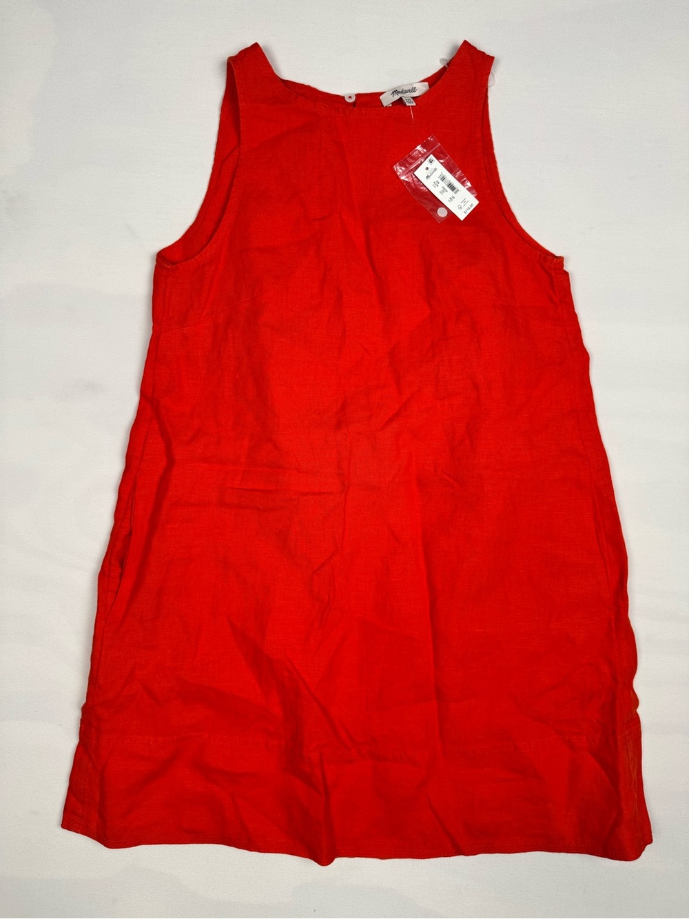 NWT Madewell Linen Blend Shift Minidress Red/Orange Women’s XXS Retail $118
